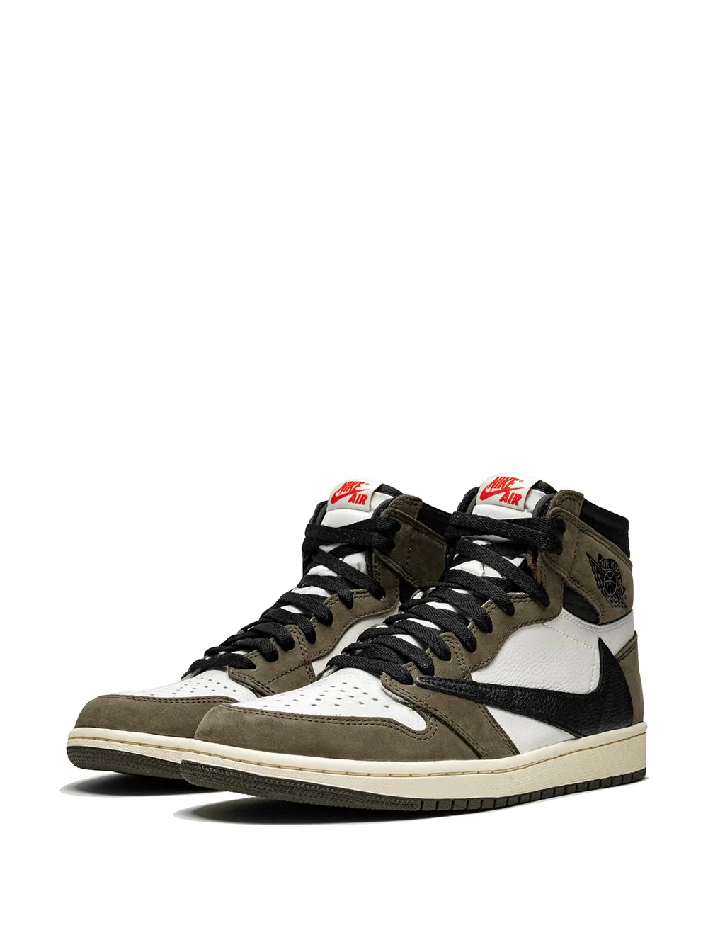 High-quality replica sneakers featuring the Nike Air Jordan 1 High OG TS SP Travis Scott, showcasing a stylish design with premium materials and iconic color scheme, perfect for sneaker enthusiasts and collectors.