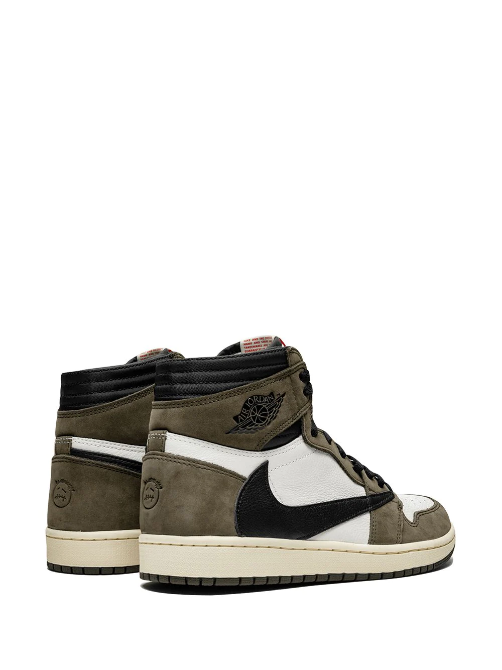 High-quality replica sneakers featuring the Nike Air Jordan 1 High OG TS SP Travis Scott model, showcasing its distinct colorway and premium materials, ideal for sneaker enthusiasts.