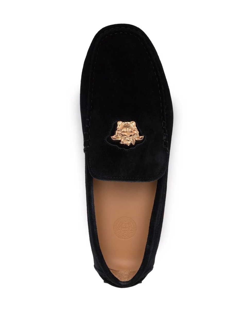 SEO Alt Text: "Versace Medusa Head Plaque Loafers, stylish replica sneakers featuring a sleek design, luxurious material, and the iconic Medusa logo, perfect for fashion-forward shoe enthusiasts."