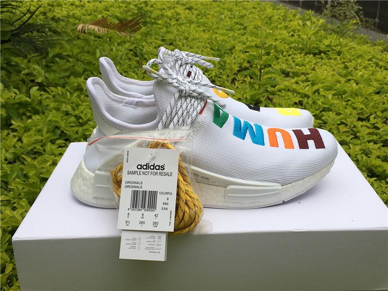 Adidas NMD Human Race White replica sneakers featuring a sleek design with prominent branding and a comfortable fit, perfect for sneaker enthusiasts and collectors.