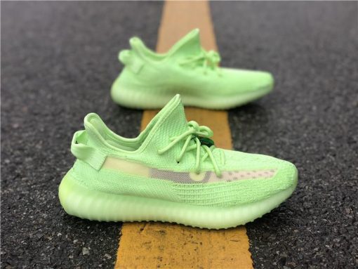 Adidas Yeezy Boost 350 V2 Glow In The Dark replica sneakers featuring a vibrant glow-in-the-dark finish, sleek silhouette, and textured upper for a stylish and eye-catching look.