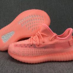 Adidas Yeezy Boost 350 V2 Pink GID EH5361 Kids replica sneakers showcasing a vibrant pink colorway with glow-in-the-dark features, designed for comfort and style in children's footwear.