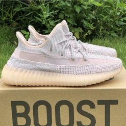 Adidas Yeezy Boost 350 V2 Synth replica sneakers showcasing a stylish combination of soft pastel tones and a reflective upper, perfect for sneaker enthusiasts seeking high-quality alternatives.