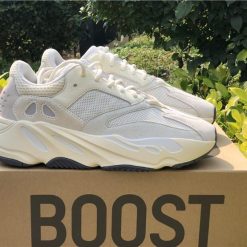 Adidas Yeezy Boost 700 Analog replica sneakers featuring a sleek, stylish design with a combination of neutral white and gray tones, perfect for sneaker enthusiasts seeking high-quality alternatives.