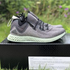 Adidas Futurecraft 4D Print Gray Green replica sneakers showcasing a sleek design with a unique 4D-printed midsole, perfect for style and comfort.
