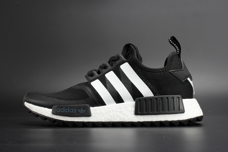 Adidas NMD R1 Trail White Mountaineering Core Black BA7518 replica sneakers featuring a stylish black and white design, cushioned sole, and breathable upper, perfect for casual wear and outdoor adventures.