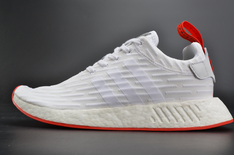Adidas NMD R2 Primeknit Running White BA7253 high-quality replica sneakers showcasing a stylish and comfortable design with a primeknit upper and iconic Boost sole.