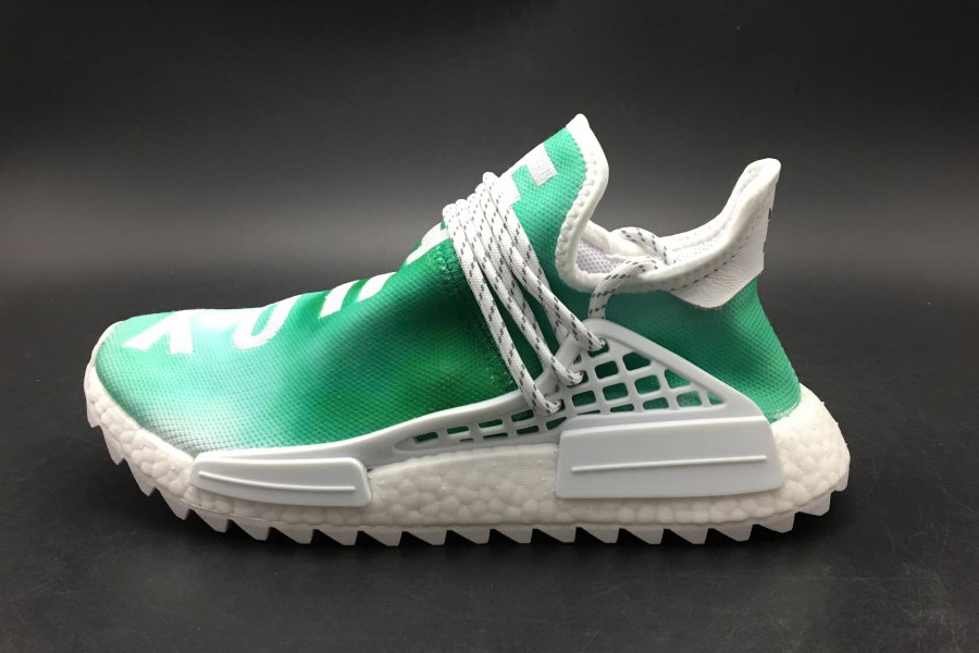 Adidas Pharrell x NMD HU China Pack Youth F99760 high-quality replica sneakers showcasing vibrant colors and unique design elements, perfect for sneaker enthusiasts.