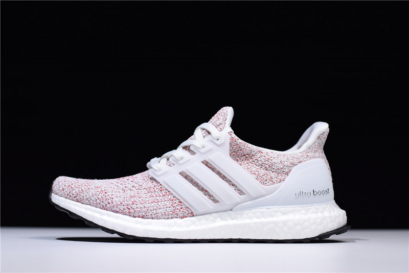 Adidas Ultra Boost 40 Candy Cane replica sneakers featuring a festive red and white color scheme, with breathable Primeknit upper, Boost cushioning technology, and a sleek design perfect for casual wear and athletic performance.