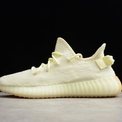 Adidas Yeezy Boost 350 V2 Butter F36980 replica sneakers showcasing a stylish design with a soft yellow hue, featuring the signature Primeknit upper, translucent Boost midsole, and durable rubber outsole for comfort and performance.