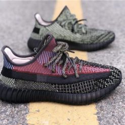 Adidas Yeezy Boost 350 V2 Yecheil Reflective high-quality replica sneakers showcasing a vibrant color mix and reflective detailing, perfect for sneaker enthusiasts looking for stylish and affordable alternatives.