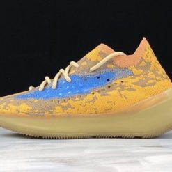 Adidas Yeezy Boost 380 Blue Oat Non Reflective replica sneakers featuring a unique blend of blue and orange tones, designed for style and comfort with a distinctive silhouette and premium materials.