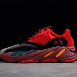 Adidas Yeezy Boost 700 Hi Res Red replica sneakers featuring a vibrant red upper with black and grey accents, designed for style and comfort, perfect for sneaker enthusiasts and collectors.