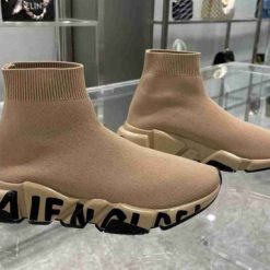 Balenciaga Graffiti Speed Beige Black Sneaker, high-quality replica sneakers featuring a unique graffiti design and stylish color combination for a trendy look.