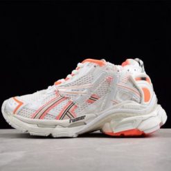 Replica Balenciaga Runner Orange White Sneaker, high-quality replica sneakers featuring a vibrant orange and white colorway, designed for style and comfort.
