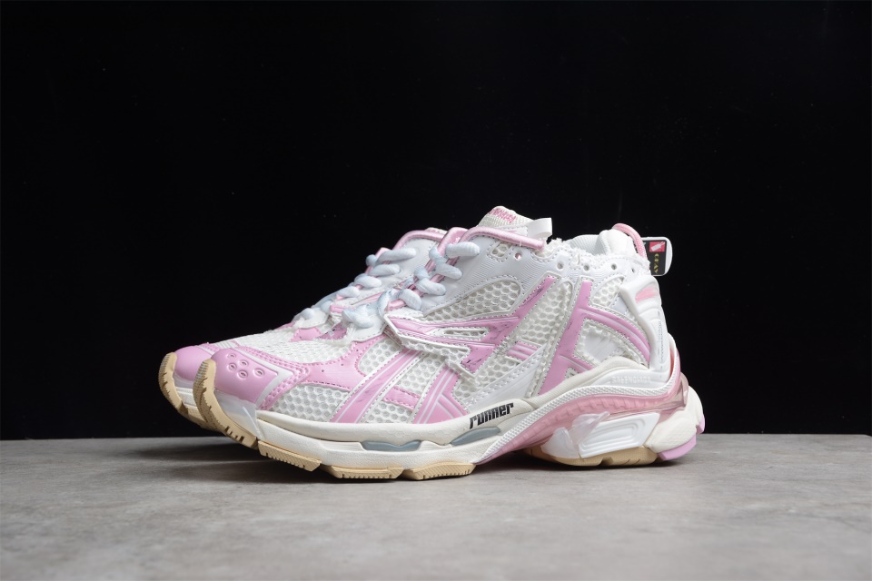 Replica Balenciaga Runner White Pink Sneaker, high-quality replica sneakers featuring a sleek design, comfortable fit, and trendy colorway suitable for casual and sporty outfits.