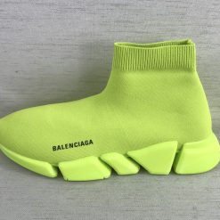 Balenciaga Speed 20 Neon Yellow Sneaker replica sneakers featuring a vibrant neon yellow color, sleek design, and knitted upper for maximum comfort and style.