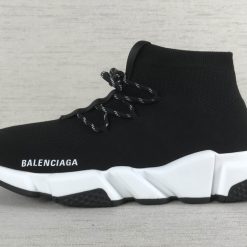 Replica Balenciaga Speed Lace Up Black White Sneaker - high-quality replica sneakers featuring a sleek design and comfortable fit, perfect for a stylish look.