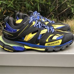 Replica Balenciaga Track Black Blue Yellow Sneaker featuring a stylish design and premium materials, perfect for sneaker enthusiasts seeking high-quality replica sneakers.