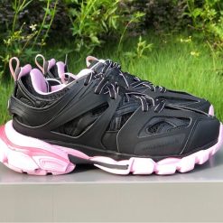 High-quality replica Balenciaga Track Black Pink sneakers featuring a stylish design and trendy color combination, perfect for sneaker enthusiasts and fashion-forward individuals.