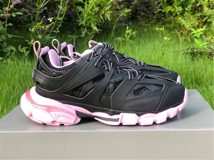 High-quality replica Balenciaga Track Black Pink sneakers featuring a stylish design and trendy color combination, perfect for sneaker enthusiasts and fashion-forward individuals.