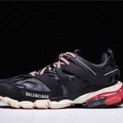 Balenciaga Track Black Red Sneaker, high-quality replica sneakers featuring a stylish black and red colorway, designed for fashion-forward individuals seeking a trendy athletic look.