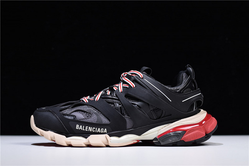 Balenciaga Track Black Red Sneaker - high-quality replica sneakers featuring a bold black and red color scheme, designed for comfort and style, ideal for sneaker enthusiasts and fashion lovers.