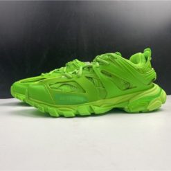 Replica Balenciaga Track Fluo Green Sneaker showcasing a vibrant neon green colorway, designed as high-quality replica sneakers for sneaker enthusiasts looking for stylish and affordable options.