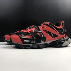 Balenciaga Track Red Black Gray Sneaker, high-quality replica sneakers featuring a bold color combination, intricate layered design, and premium craftsmanship, perfect for streetwear enthusiasts.