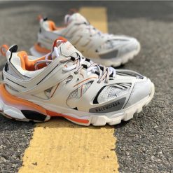 Balenciaga Track White Orange Sneaker high-quality replica sneakers featuring a sleek design and vibrant colorway, perfect for style enthusiasts seeking luxury footwear.