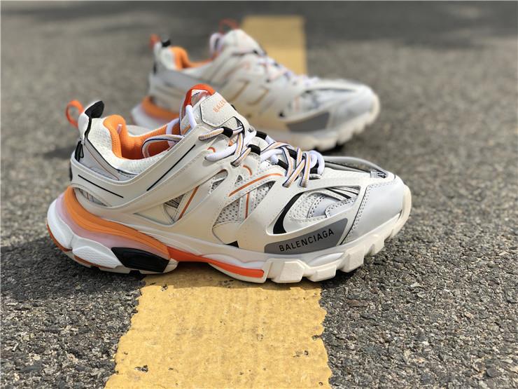 Balenciaga Track White Orange Sneaker high-quality replica sneakers featuring a sleek design and vibrant colorway, perfect for style enthusiasts seeking luxury footwear.