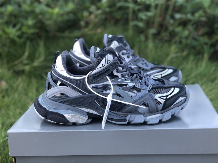 Balenciaga Track 2 Charcoal Sneaker replica sneakers featuring a sleek design, premium materials, and intricate detailing ideal for sneaker enthusiasts seeking high-quality replicas.