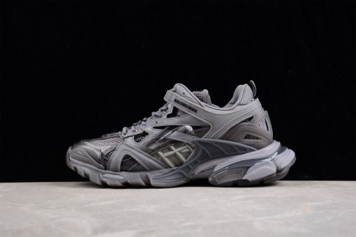 Balenciaga Track 2 Grey Sneaker high-quality replica sneakers featuring a stylish design, breathable mesh upper, and striking color combination perfect for fashion enthusiasts.