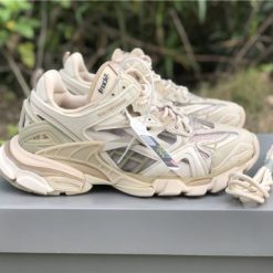 Replica Balenciaga Track 2 Rose Gold Sneaker showcasing a high-quality design, perfect for sneaker enthusiasts seeking stylish replica sneakers.