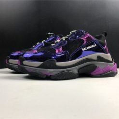 Balenciaga Triple S Bright Purplish Red replica sneakers showcasing a vibrant colorway and chunky silhouette, perfect for sneaker enthusiasts seeking high-quality alternatives.