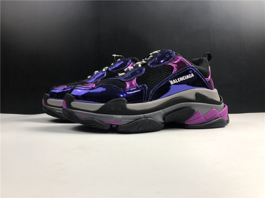 Balenciaga Triple S Bright Purplish Red replica sneakers featuring a stylish design with vibrant hues and premium materials for a high-quality look and feel.