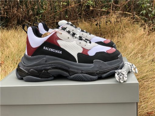 Alt Text: "Balenciaga Triple S Clear Sole sneakers in white, red, and black, showcasing a stylish design perfect for sneaker enthusiasts. These high-quality replica sneakers feature a chunky silhouette and transparent sole, ideal for fashionable footwear lovers."