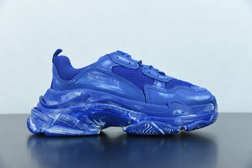 SEO Alt Text: "High-quality replica Balenciaga Triple S Faded Blue Sneaker featuring a unique faded blue colorway, chunky silhouette, and distinctive layered design, perfect for sneaker enthusiasts looking for stylish shoes."