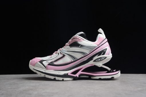 SEO Alt Text: "Balenciaga X Pander Pink Silver Sneaker, a stylish replica sneaker featuring a vibrant pink and silver design, ideal for fashion-forward individuals seeking high-quality shoes that replicate the luxury aesthetic."