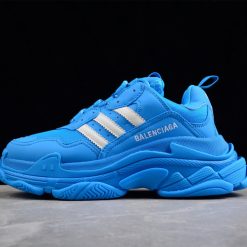 High-quality replica sneakers featuring the Balenciaga X Adidas Triple S Blue design, showcasing a stylish blend of blue hues, chunky silhouette, and premium materials, perfect for sneaker enthusiasts.
