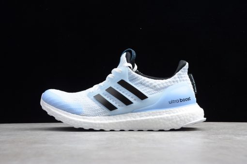 Game Of Thrones x Adidas Ultra Boost 40 White Walkers replica sneakers featuring a sleek white design with unique details inspired by the iconic series, perfect for fans and sneaker enthusiasts alike.