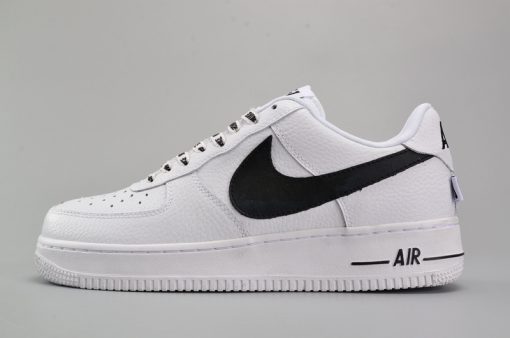 Nike Air Force 1 Low NBA White Black replica sneakers, showcasing a sleek design with a white leather upper and contrasting black accents, perfect for sneaker enthusiasts looking for high-quality alternatives.
