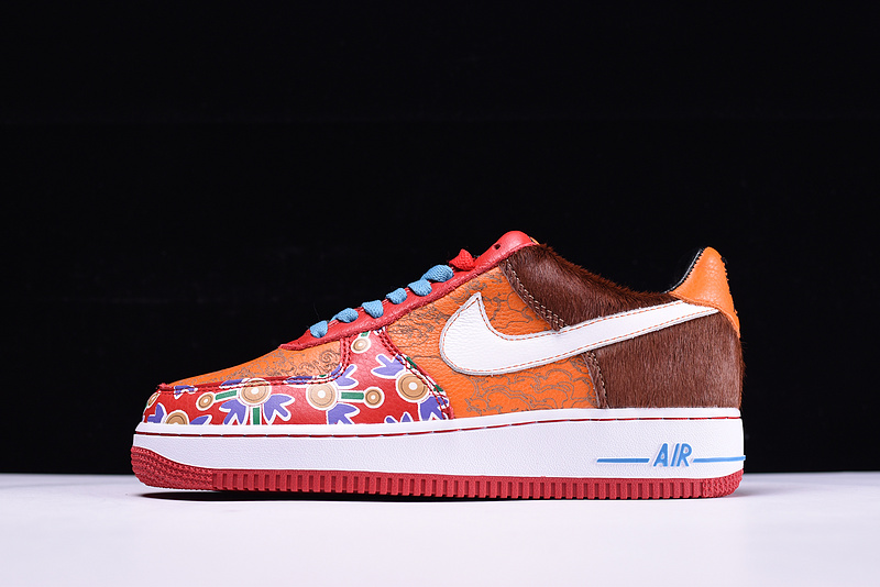 Nike Air Force 1 Low Premium Year Of The Dog 313404 611 replica sneakers featuring a vibrant red colorway with intricate detailing celebrating the Year of the Dog, perfect for sneaker enthusiasts and collectors.
