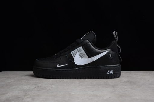 Nike Air Force 1 Low Utility Black White replica sneakers featuring a sleek black upper with white accents, designed for style and comfort, perfect for casual wear and sneaker enthusiasts.
