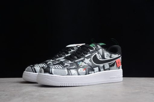 Nike Air Force 1 Low Worldwide replica sneakers featuring a stylish design with a crisp white leather upper, accentuated by colorful global graphics and signature branding, perfect for sneaker enthusiasts seeking high-quality replicas.