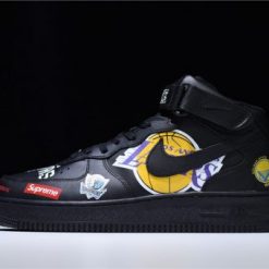 Nike Air Force 1 Mid Supreme NBA 07 Black replica sneakers featuring a sleek black design, premium materials, and iconic branding, perfect for sneaker enthusiasts seeking quality and style.