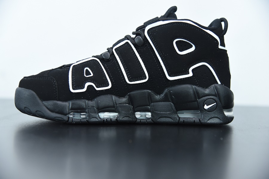 Nike Air More Uptempo Black White 2020 replica sneakers featuring a distinctive bold design and iconic silhouette, perfect for sneaker enthusiasts looking for high-quality alternatives.