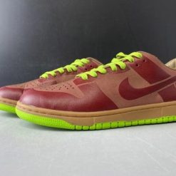 Nike Dunk Low 1 Piece Laser Varsity Red Chartreuse replica sneakers showcasing a vibrant colorway with red and chartreuse accents, perfect for sneaker enthusiasts and collectors.