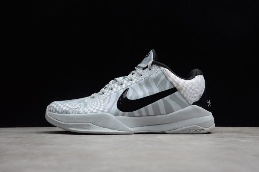 Nike Kobe 5 Protro Zebra PE high-quality replica sneakers featuring a striking black and white zebra pattern, designed for fans of the iconic basketball player Kobe Bryant.