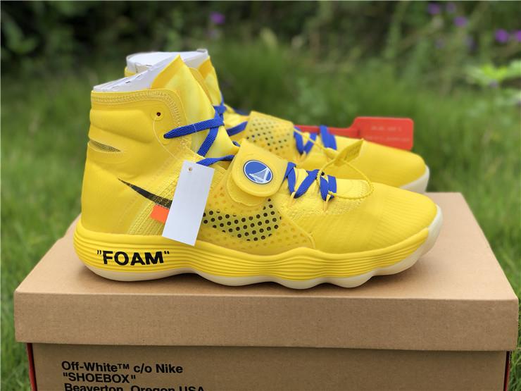 Nike X Off White Hyperdunk HD 2017 Yellow replica sneakers featuring a vibrant yellow colorway, unique design elements, and high-quality craftsmanship perfect for sneaker enthusiasts.